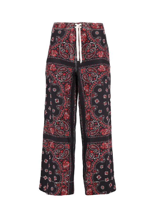 Women’s bootcut denim for classic style -paisley-print wide-leg trousers