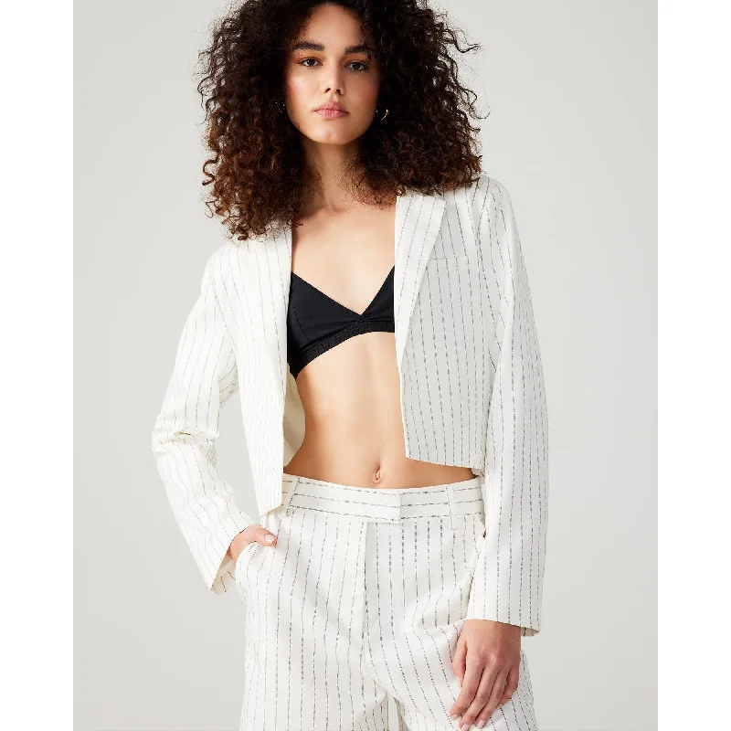 Women’s reversible jackets for versatile wear -Rupi Cropped Blazer White/black