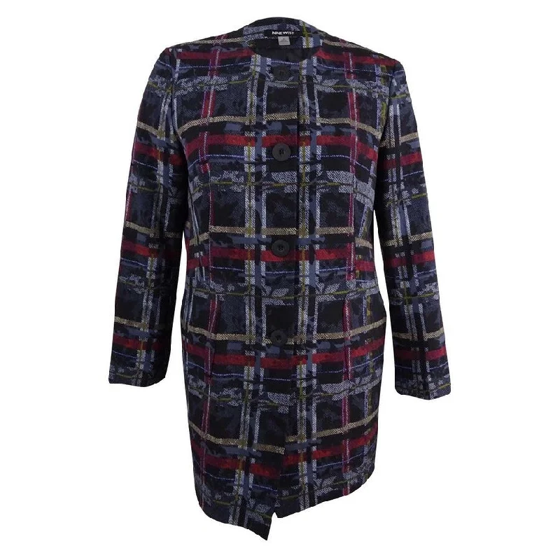 Women’s wool coats for stylish warmth -Nine West Women's Printed Crepe Topper Jacket