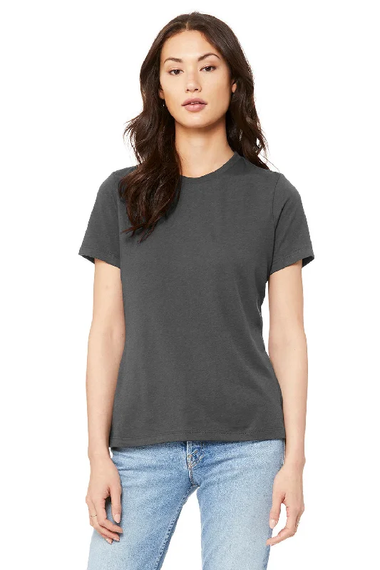 Women’s tank tops for warm weather -Bella + Canvas Womens Relaxed Jersey Short Sleeve Crewneck T-Shirt - Asphalt Grey