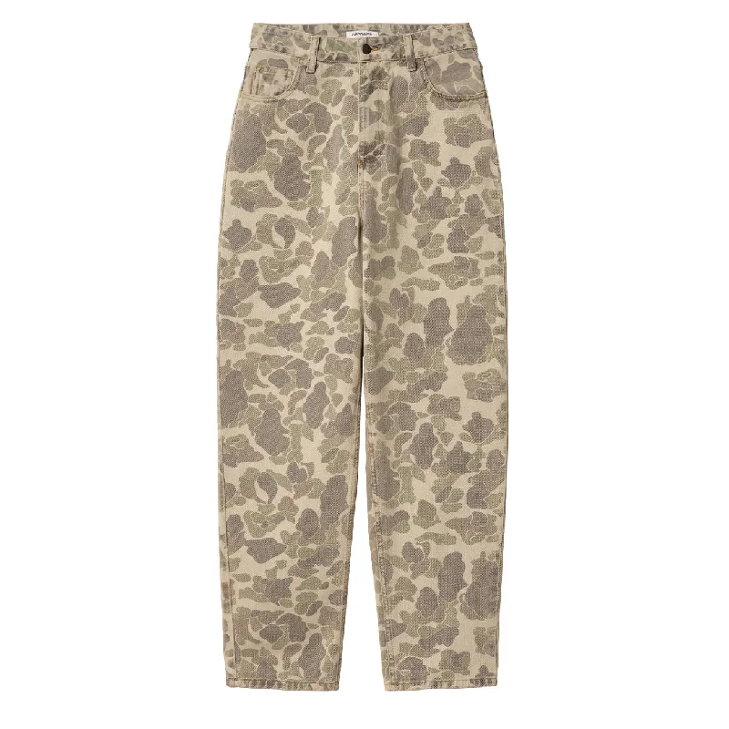 Women’s skinny-fit chinos for smart-casual look -Carhartt WIP Womens Duck Orell Pant Camo Duck / Black Bleached