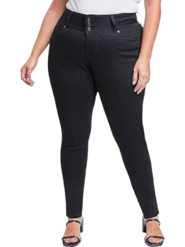 Women’s chino pants for classic style -3 Button Signature Slim Skinny Jeans - Plus In Black