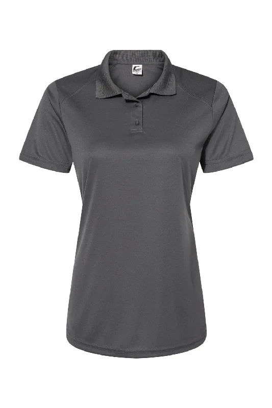 Women’s polo tops for sporty fashion -C2 Sport Womens Moisture Wicking Short Sleeve Polo Shirt - Graphite Grey - Closeout