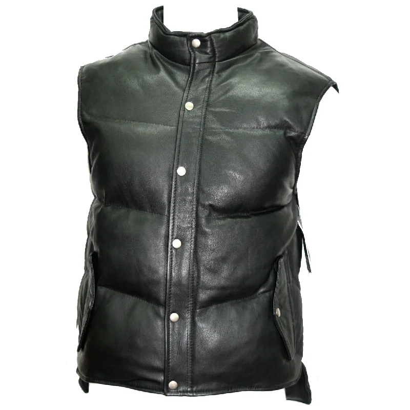 Women’s zip-front jackets for sporty looks -Men Gilets Body Warmer Leather Waistcoat