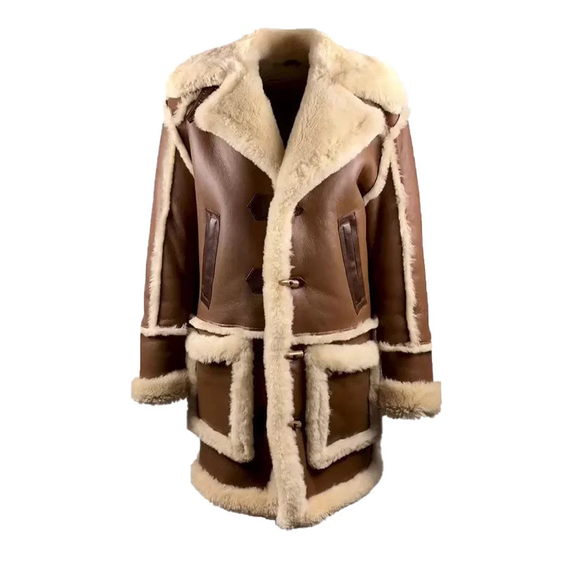 Women’s kimono jackets for flowy elegance -Brock's Brown shearling overcoat