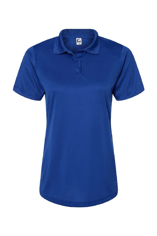 Women’s racerback tops for sporty style -C2 Sport Womens Moisture Wicking Short Sleeve Polo Shirt - Royal Blue - Closeout