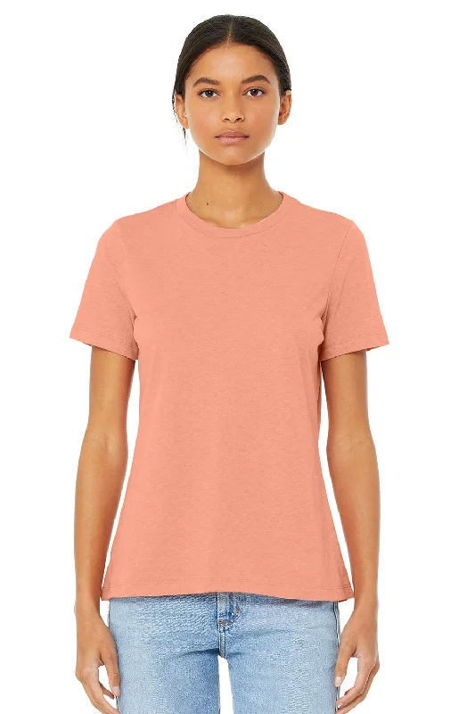 Women’s quilted tops for textured fashion -Bella + Canvas Womens Short Sleeve Crewneck T-Shirt - Sunset Orange