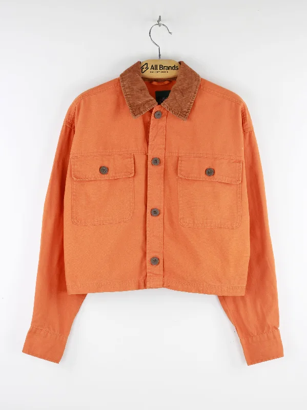 Women’s casual coats for weekend vibes -Women's Plain Solid Jacket,Orange