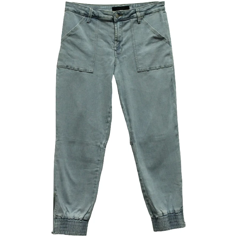 Women’s fleece-lined pants for extra warmth -J Brand Arkin Cropped Jeans in Light Blue Cotton