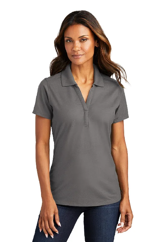 Women’s casual tops for everyday wear -Port Authority Womens EZPerformance Moisture Wicking Short Sleeve Polo Shirt - Sterling Grey