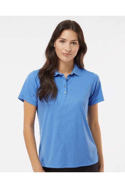 Women’s tie-back tops for adjustable style -Paragon Womens Saratoga Performance Moisture Wicking Mini Mesh Short Sleeve Polo Shirt - Bimini Blue