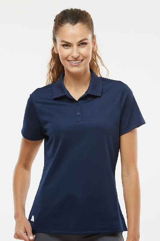 Women’s off-the-shoulder blouse tops for flirty style -Adidas Womens UV Protection Short Sleeve Polo Shirt - Collegiate Navy Blue