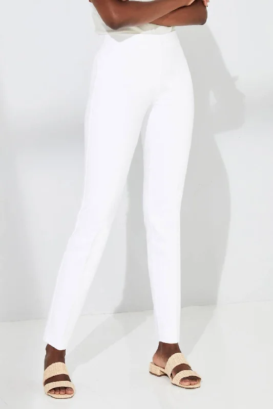 Women’s bootcut leggings for casual wear -Springfield Pull On Pant In White