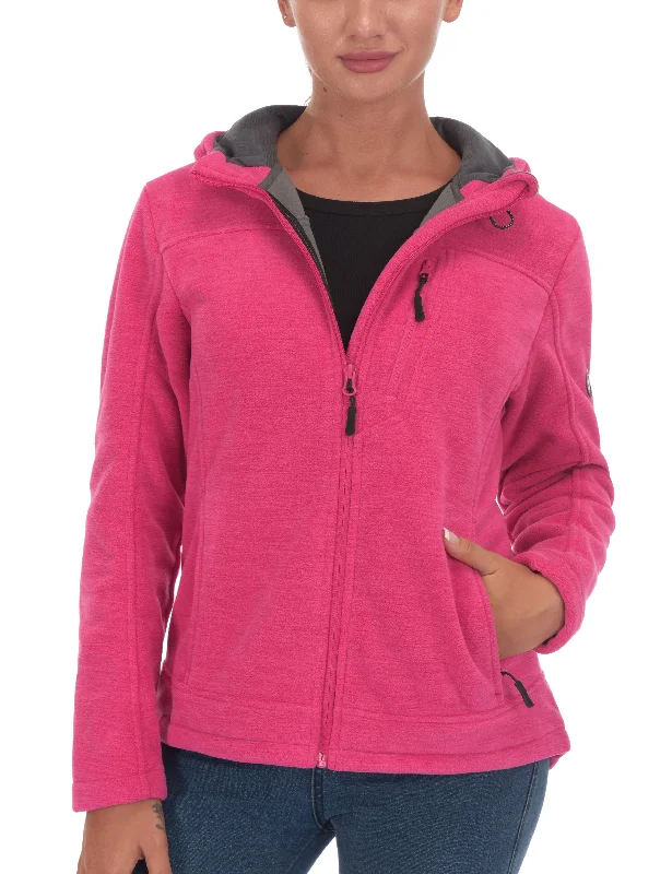 Women’s summer jackets for lightweight wear -Women's Hooded Polar Fleece Hiking Jackets