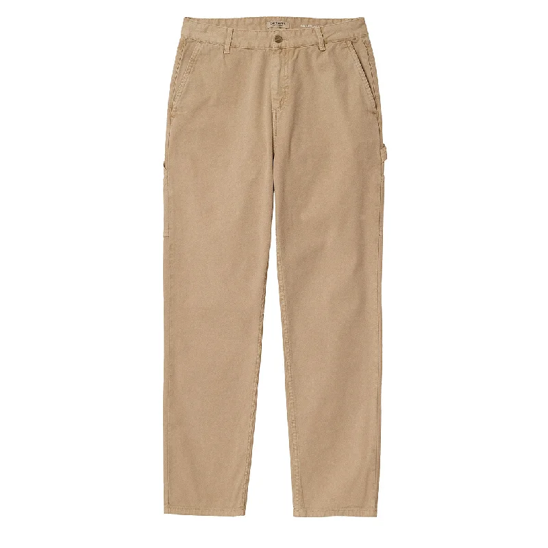 Women’s corduroy shorts for fall style -Carhartt WIP Womens Pierce Pant Straight Fit Dusty H Brown