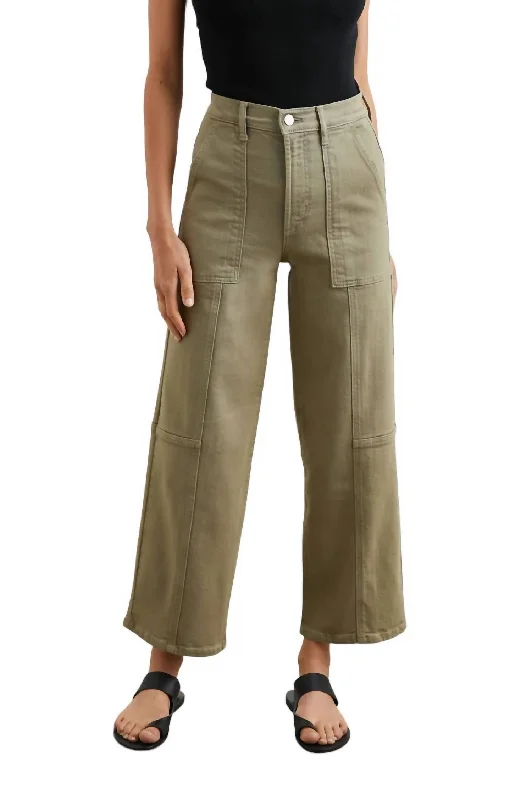 Women’s denim shorts for summer outfits -Getty Crop Utility Pant In Olive