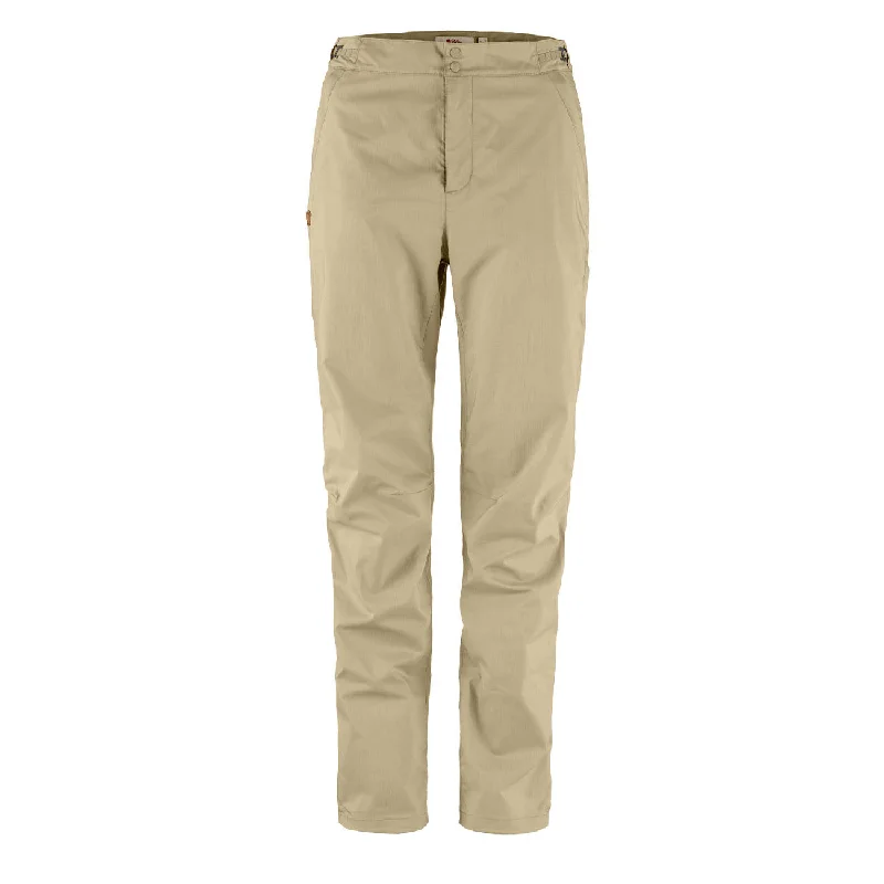 Women’s corduroy pants for fall fashion -Fjallraven Womens Abisko Hike Trousers Short Leg Fossil