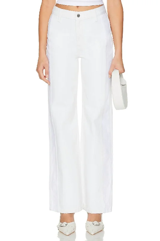 Women’s pleated pants for sophisticated look -Dayton Two Tone Trouser In White Light