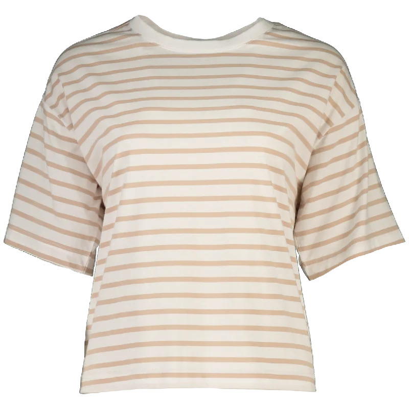 Women’s relaxed fit tops for comfortable wear -Plain Striped T-Shirt