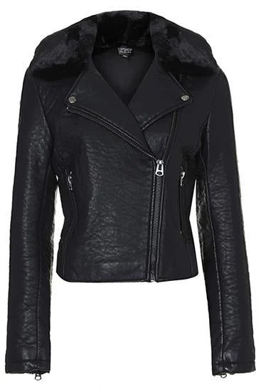 Women’s peacoats for nautical-inspired fashion -Super Widecollar Women Biker Real Leather Jackets