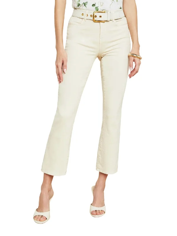 Women’s skinny-fit chinos for smart-casual look -Mira Cropped Bootcut Jean In Crème Brulee