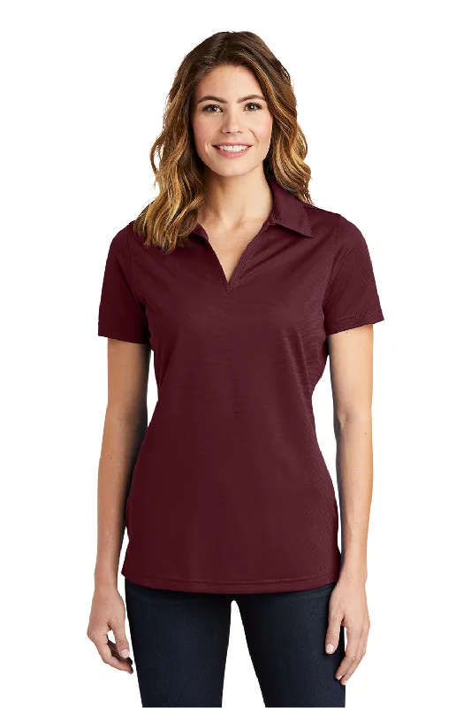 Women’s bell sleeve tops for feminine flair -Sport-Tek Womens Active Mesh Moisture Wicking Short Sleeve Polo Shirt - Maroon