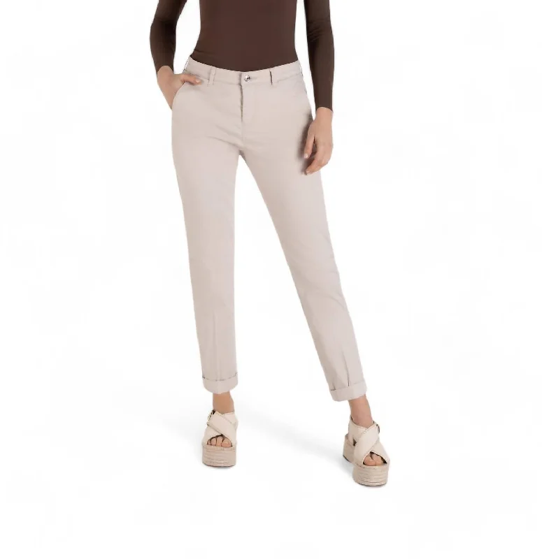 Women’s wide-leg trousers for airy style -Chino Turn Up Pant In Ivory