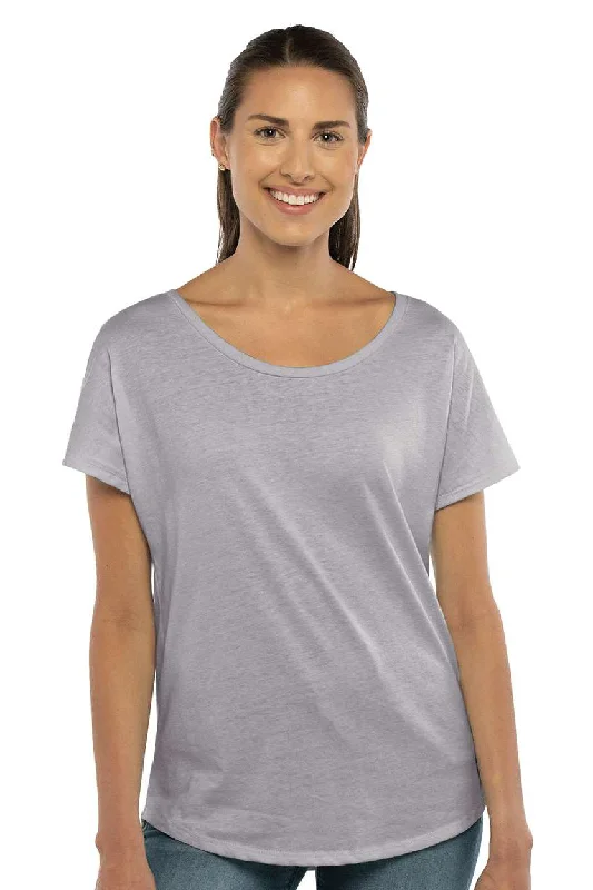 Women’s boxy tops for relaxed fit -Next Level Womens Ideal Dolman Short Sleeve Crewneck T-Shirt - Heather Grey