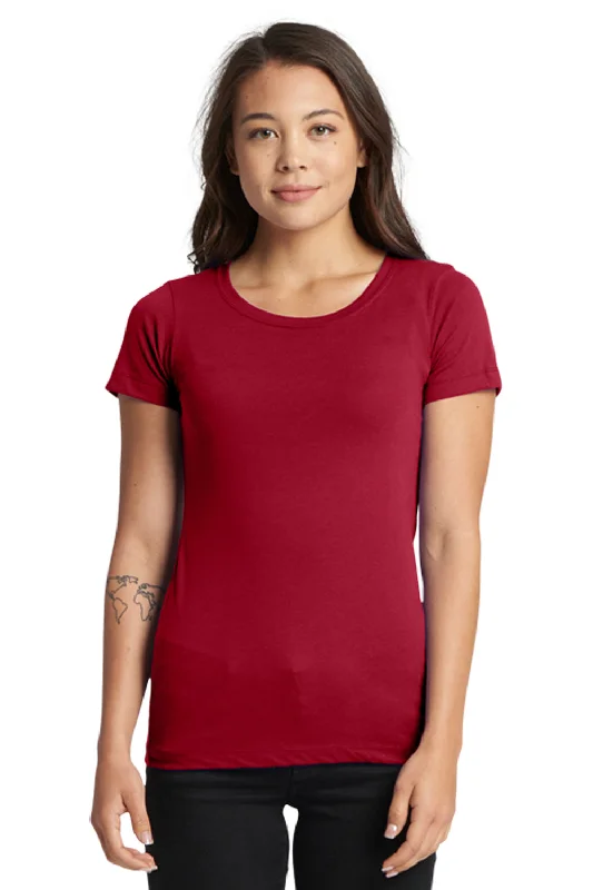 Women’s smocked tops for trendy design -Next Level Womens Ideal Jersey Short Sleeve Crewneck T-Shirt - Cardinal Red