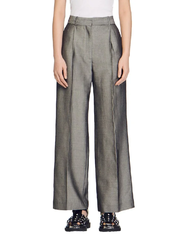 Women’s skinny trousers for sleek fit -Sandro Quentin Wool-Blend Pant