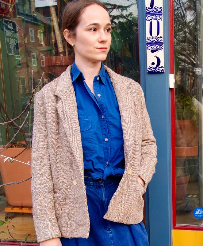 Women’s casual outerwear for everyday fashion -Vintage Casual Tweed Blazer [1960s, women’s small]