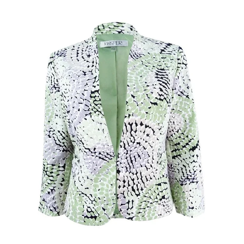 Women’s utility jackets for practical fashion -Kasper Women's Mosaic-Print Blazer