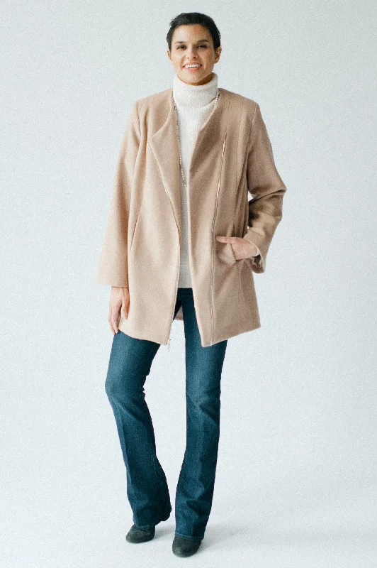 Women’s fitted blazers for elegant office wear -Tuileries Cape Coat - Sand