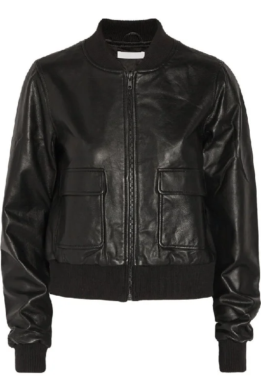 Women’s corduroy jackets for retro appeal -Super Barry Women Bomber Real Leather Jackets