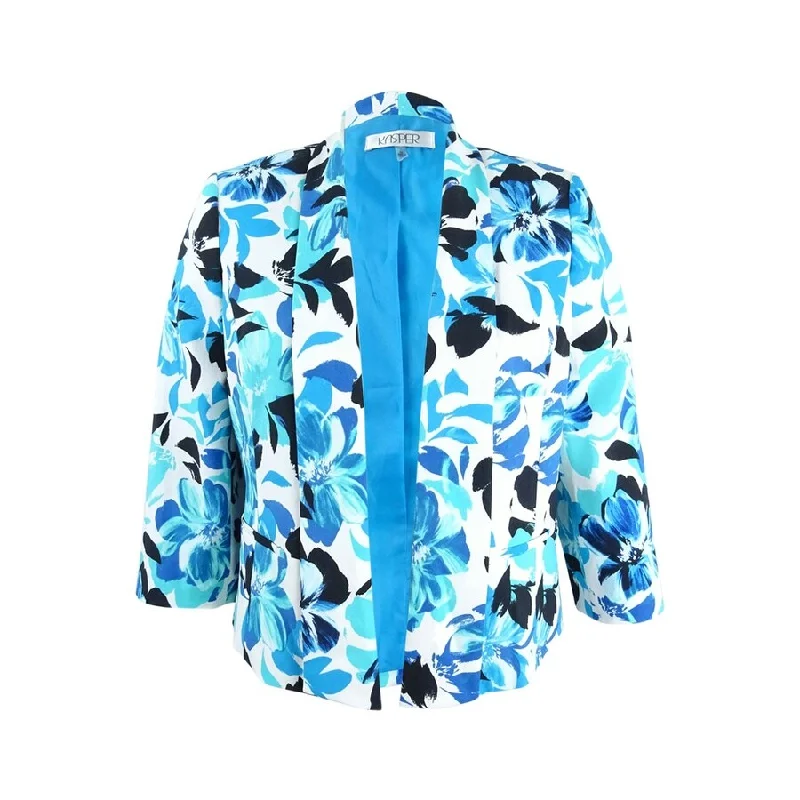 Women’s summer jackets for lightweight wear -Kasper Women's Floral-Print Shawl-Collar Blazer