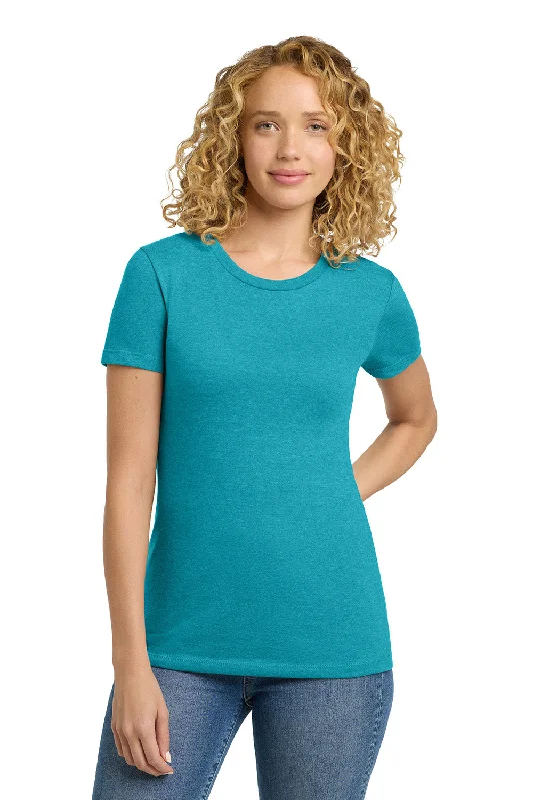 Women’s drawstring tops for adjustable comfort -Next Level Womens CVC Jersey Short Sleeve Crewneck T-Shirt - Bondi Blue