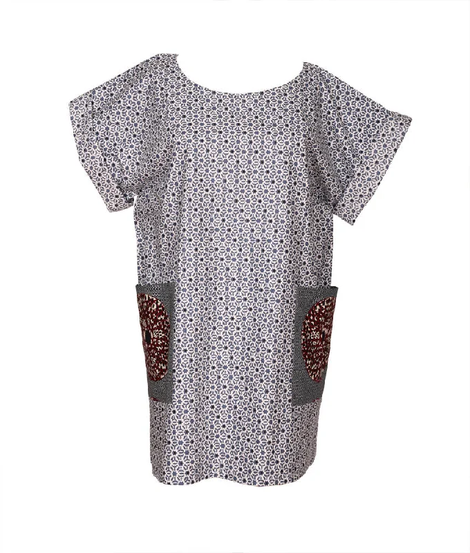 Women’s asymmetrical blouse tops for edgy design -Luna Blue Stars