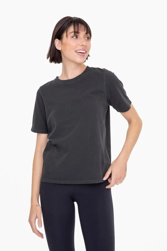 Women’s button-down tops for professional look -Mono B Black Boxy Tee