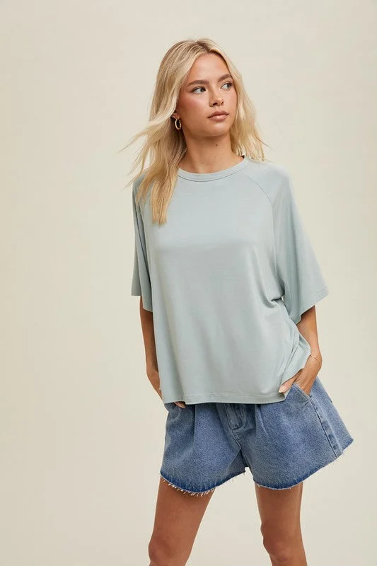 Women’s tank tops for warm weather -Casual Happiness Sage Boxy Top