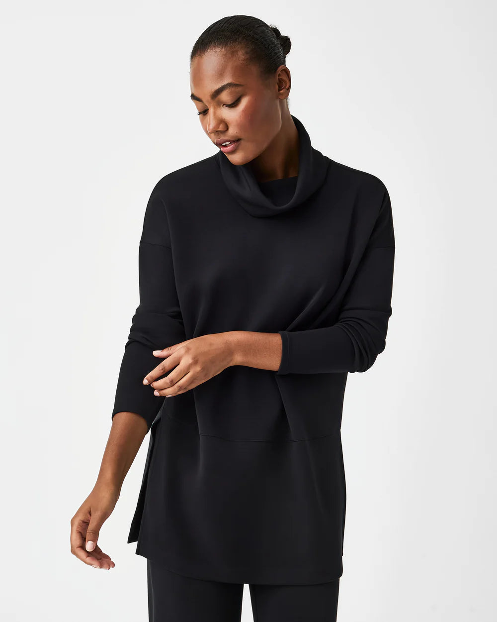 Women’s sleeveless tops for hot weather -Spanx AirEssentials Black Turtleneck Tunic