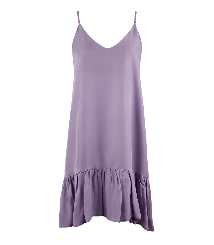 Women’s wrap mini dresses for fun and flirty look -Ariadne Strap Short Frill Dress Lavender