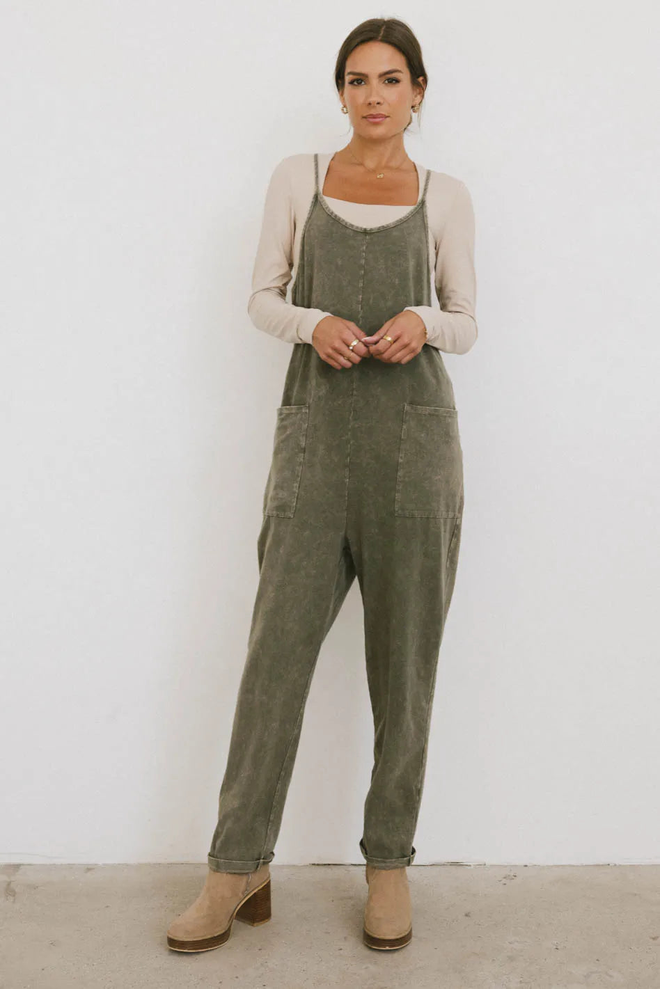 Women’s party dresses for special occasions -Bram Overalls in Olive