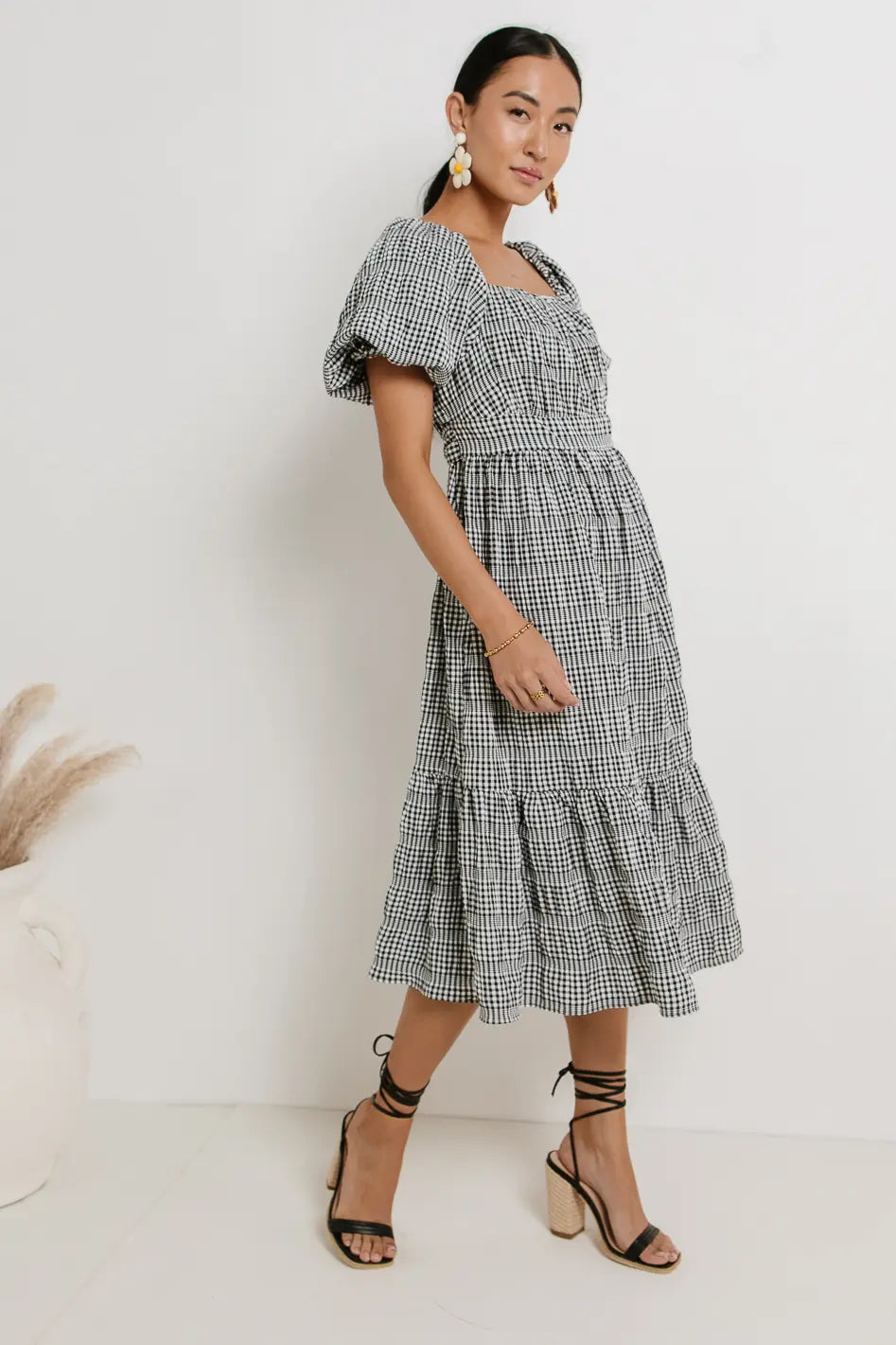 Women’s casual dresses for everyday wear -Laney Gingham Dress in Black