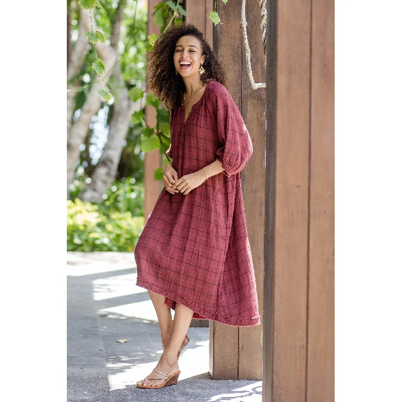 Women’s lace-up dresses for edgy design -Novica Handmade Chiang Mai Chic Cotton Dress