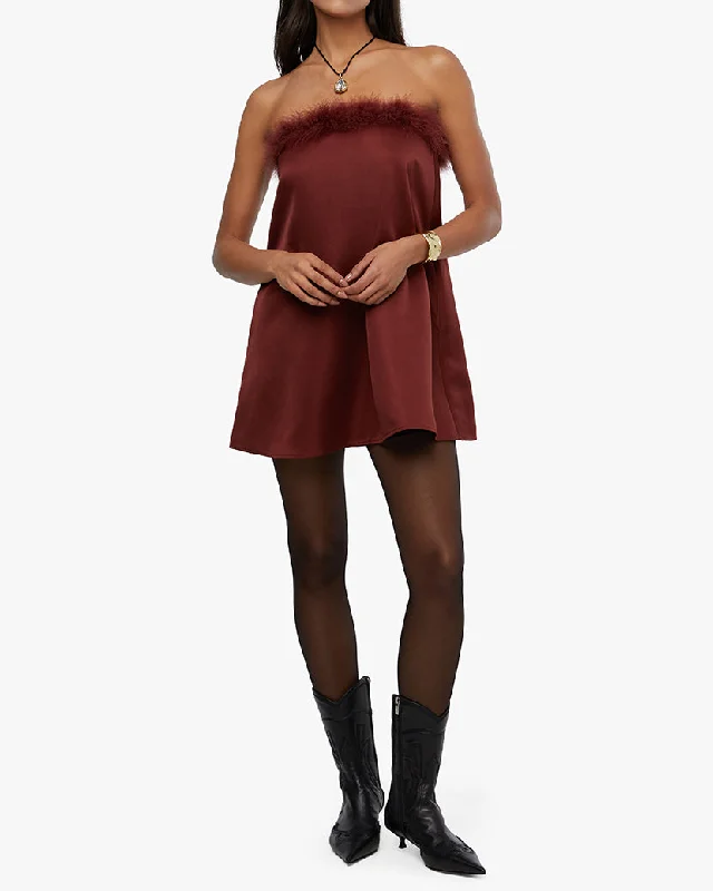 Women’s lace cocktail dresses for elegant nights -Strapless Mini Dress | Brown